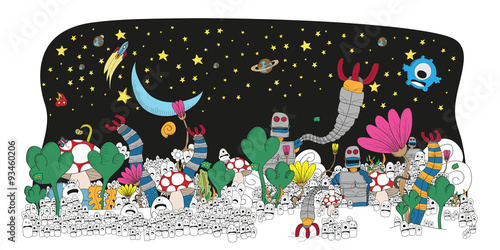 Colorful cartoon world for children