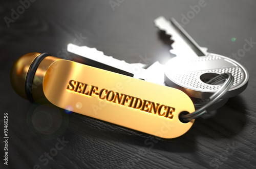 Slika na platnu Self-Confidence written on Golden Keyring.