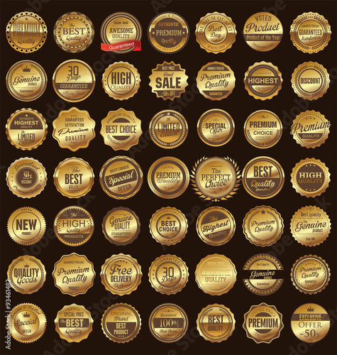 Quality golden badge collection
