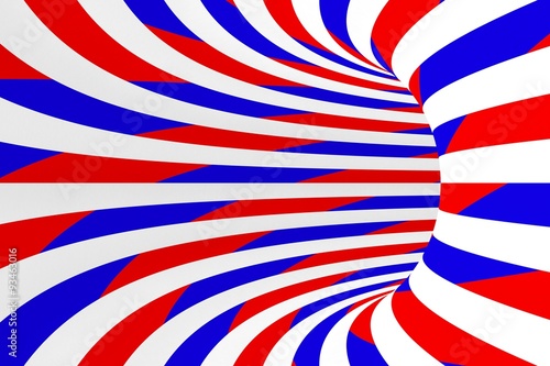 Fototapeta Naklejka Na Ścianę i Meble -  Red, White and Blue Swirls and Stripes Abstract Torus Background