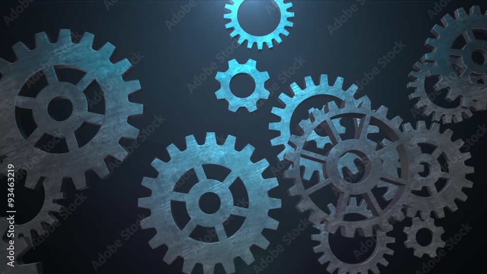 Mechanical Metal Rotating gear animation for intro and logo reveal Mechanical Metal Rotating gear animation for intro and logo reveal
