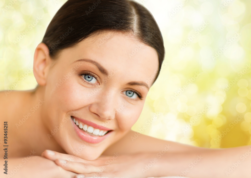 beautiful smiling woman in spa salon beautiful smiling woman in spa salon