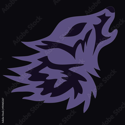 Wolf logo tattoo, vector illustration