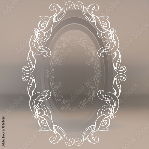 drawing hand vintage frame baroque elements for advertising in vintage style