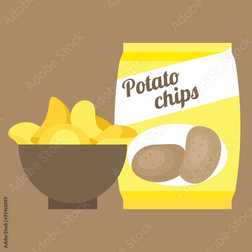 Vector potato chips,flat design