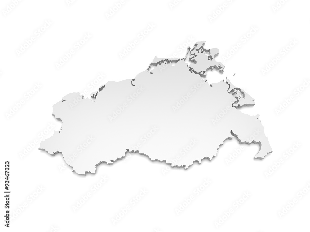 3D Karte Mecklenburg-Vorpommern