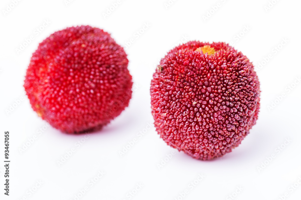 red and ripe waxberry under white background red and ripe waxberry under white background