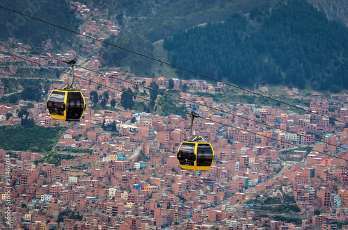 Fotografie Cable cars in  La Paz.Bolivia