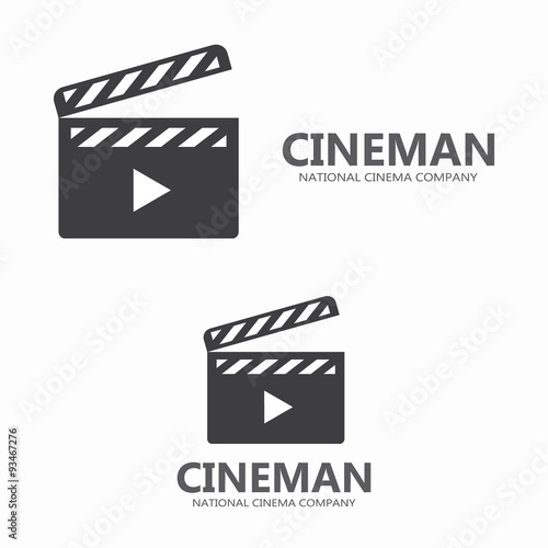 Vector movie logo.  Clapper board logotype design.