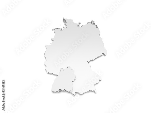 3D Karte Deutschland - Baden-W  rttemberg