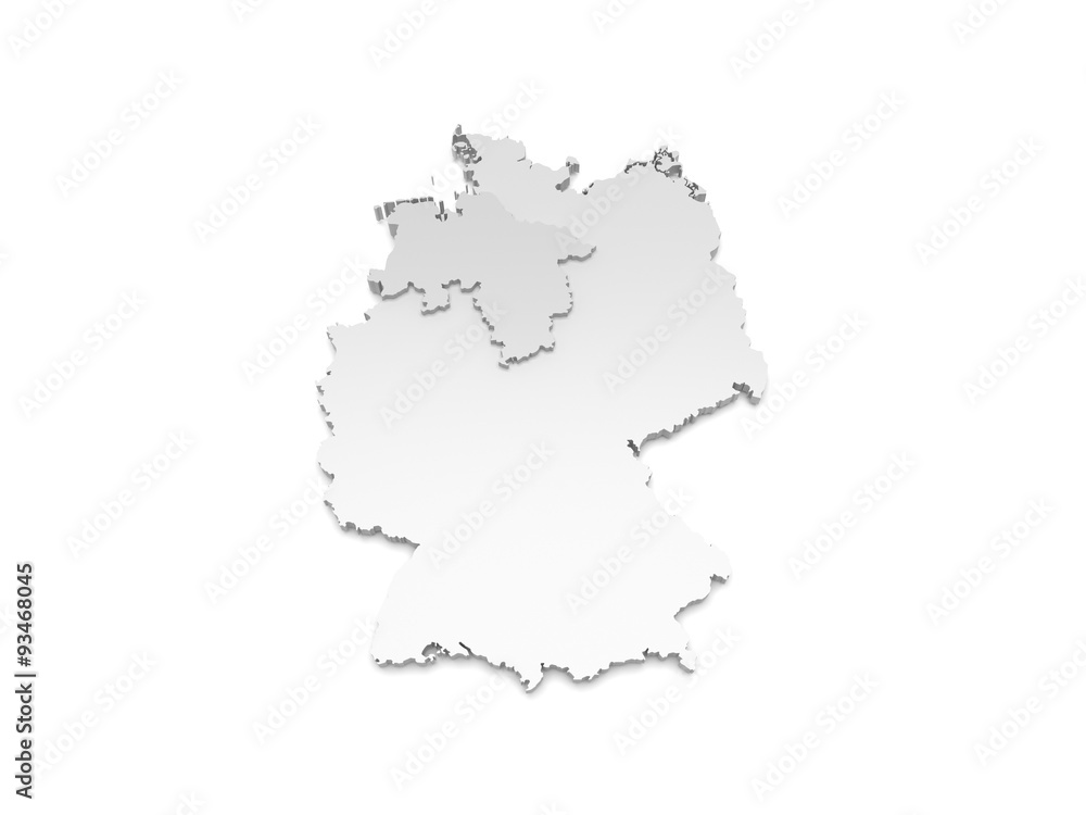 3D Karte Deutschland - Niedersachsen