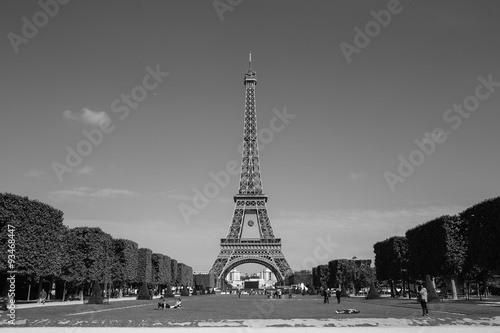 Fototapeta Naklejka Na Ścianę i Meble -  Eiffel tower, Paris, black and white image