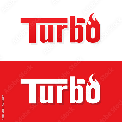 Turbo text logo vector design