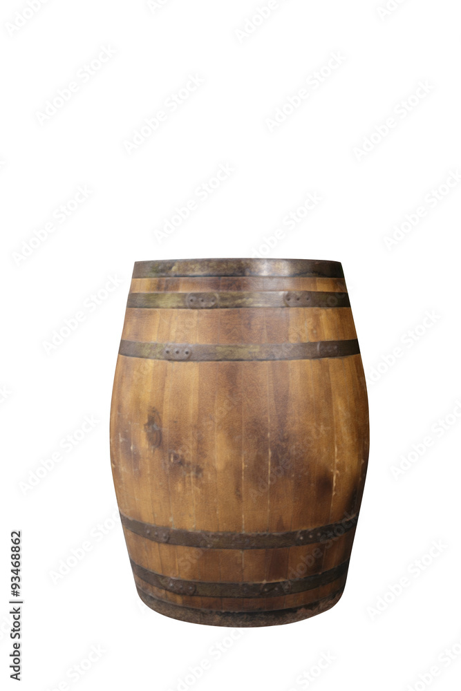 old vine barrel with white background old vine barrel with white background