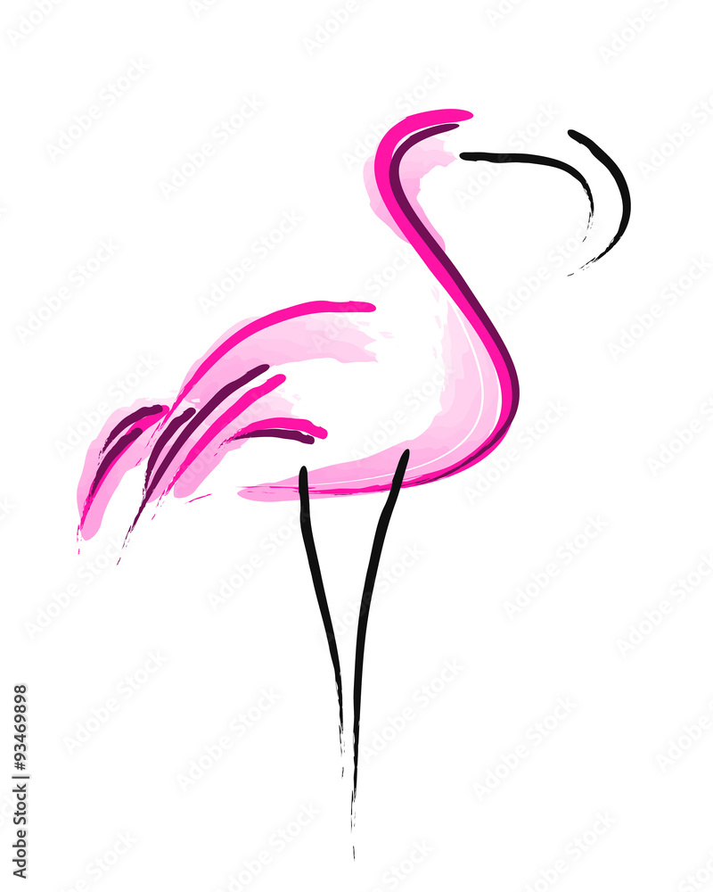 Fototapeta premium Flamingos simple symbol