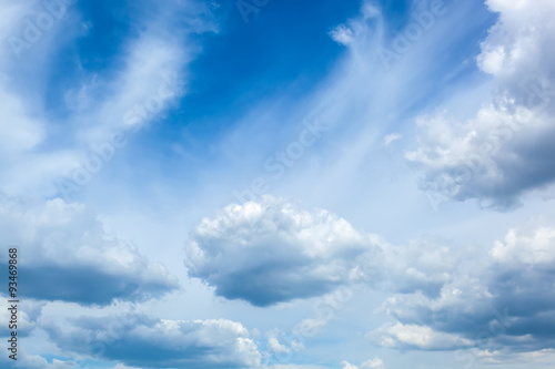 Blue sky with clouds closeup