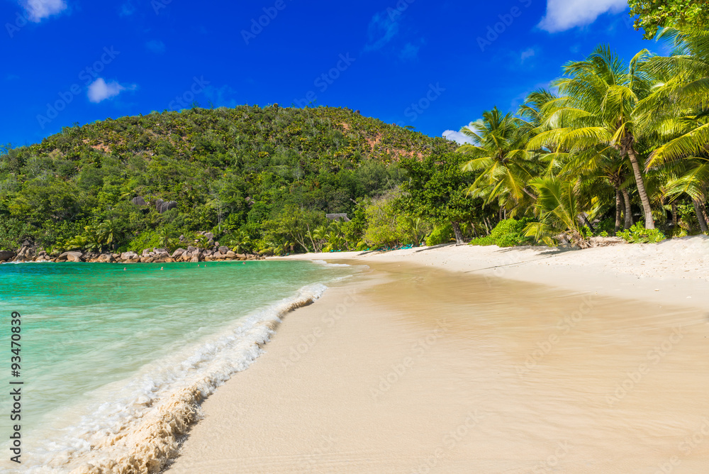 Anse Kerlan - Tropical beach in Seychelles, Praslin