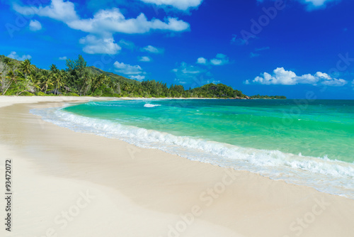 Anse Kerlan - Tropical beach in Seychelles  Praslin