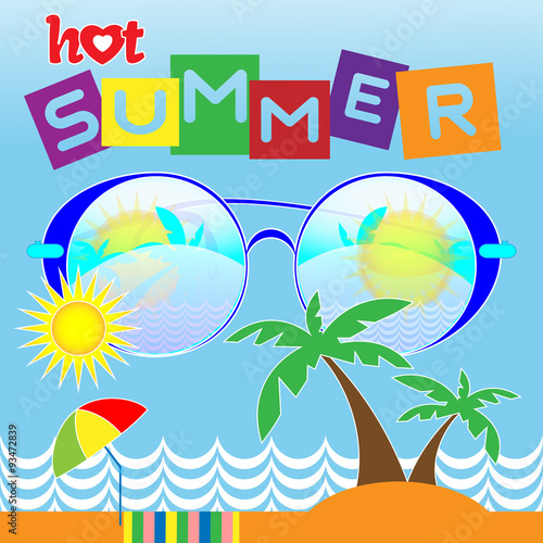 Hot Summer Vector Card