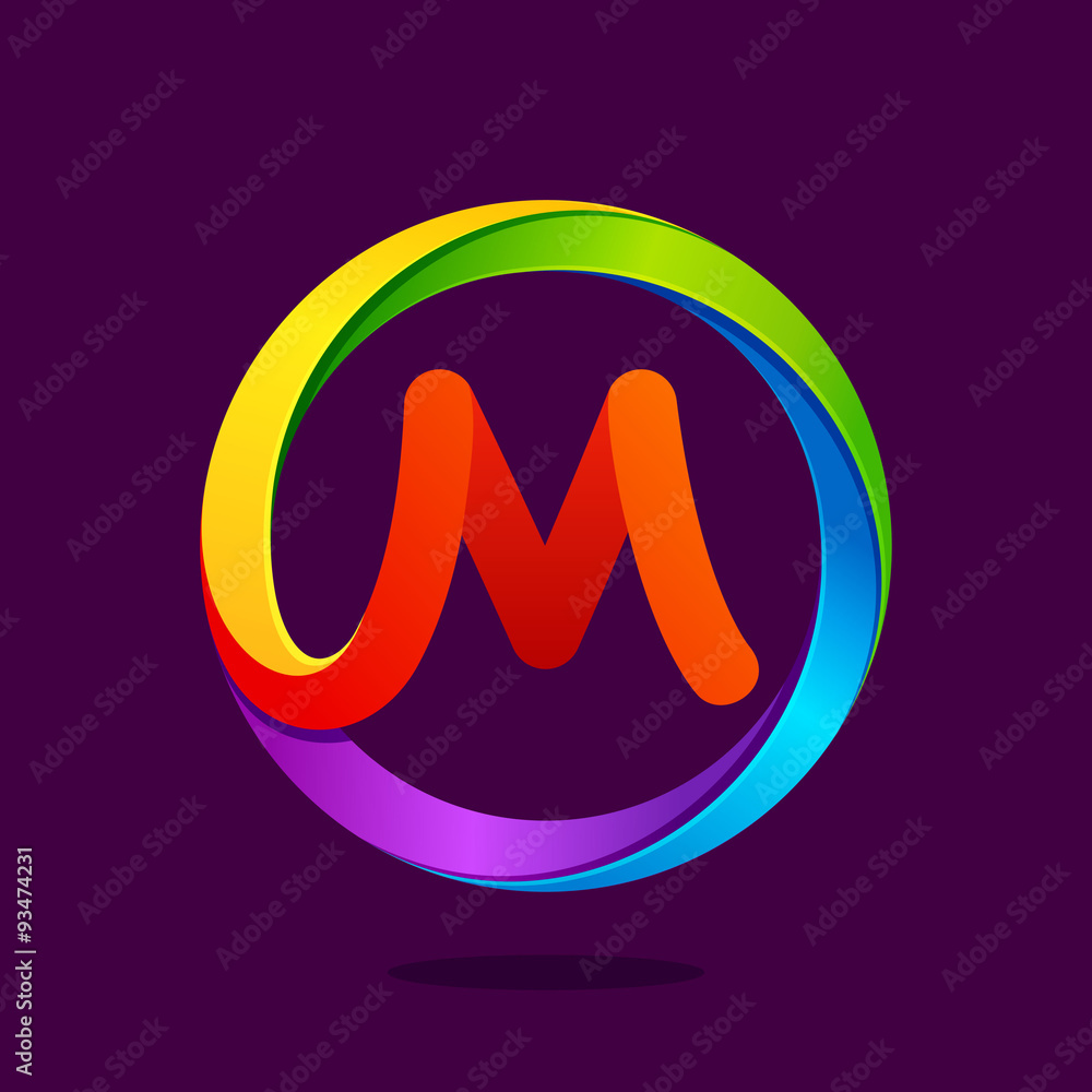 M letter colorful logo in the circle M letter colorful logo in the circle