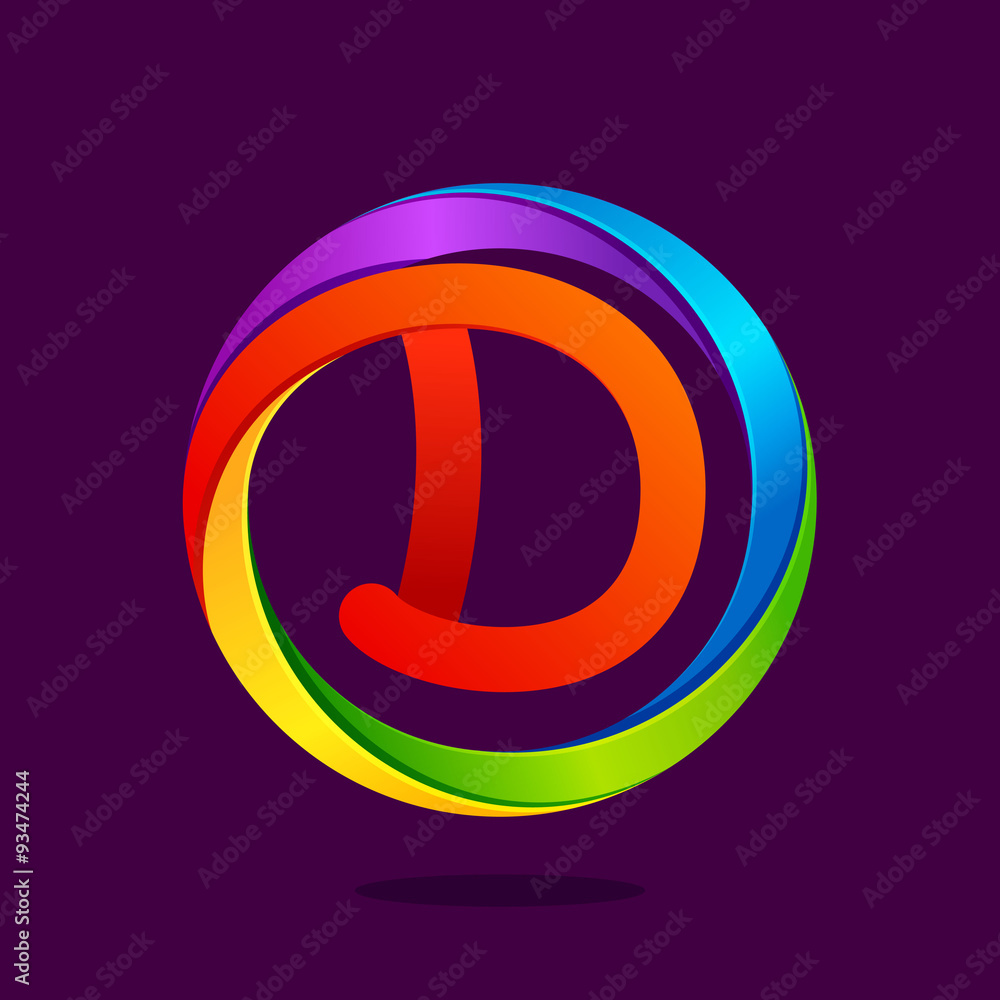 D letter colorful logo in the circle D letter colorful logo in the circle