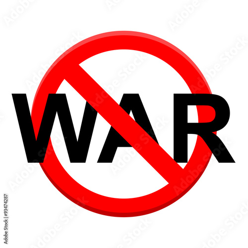Icono plano prohibido texto WAR