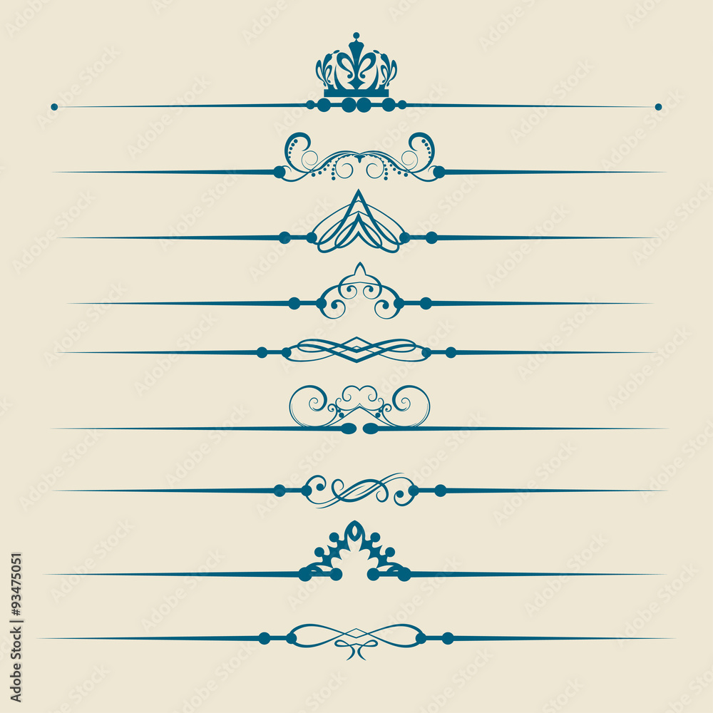 Fototapeta premium design elements vector set for graphic design in vintage style