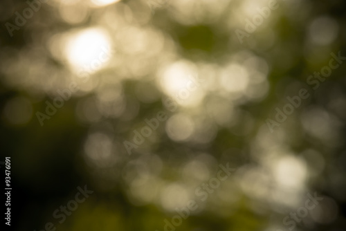 Defocused bokeh blur of golden sunlight and shadow background