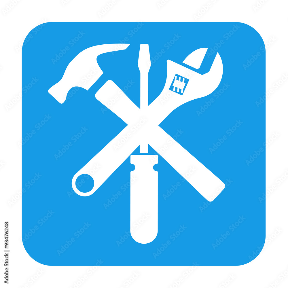 Icono plano herramientas aplicacion azul #2 Icono plano herramientas aplicacion azul #2