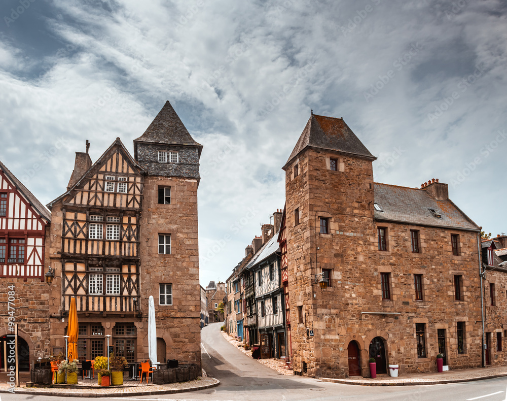 Fototapeta premium street old Breton town Treguier, France