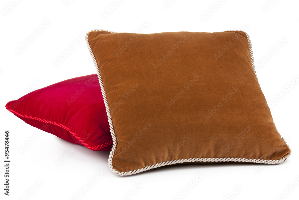 red and brown pillows - obrazy, fototapety, plakaty 