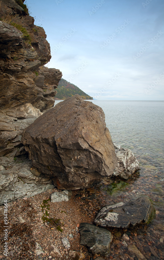 rocky coast of Lake Baikal. rocky coast of Lake Baikal.