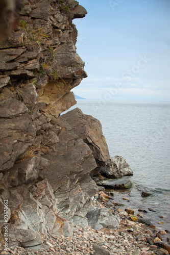 rocky coast of Lake Baikal.