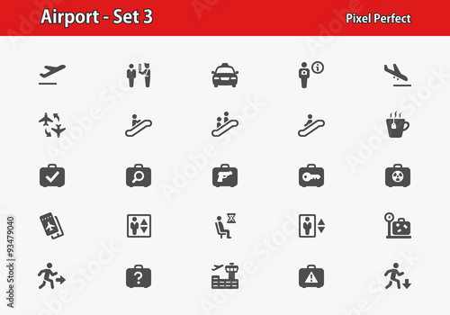 Airport Icons. Professional, pixel perfect icons optimized for both large and small resolutions. EPS 8 format.