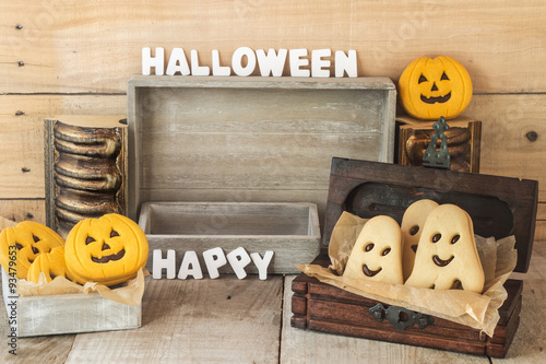 Happy Halloween scene with cookies