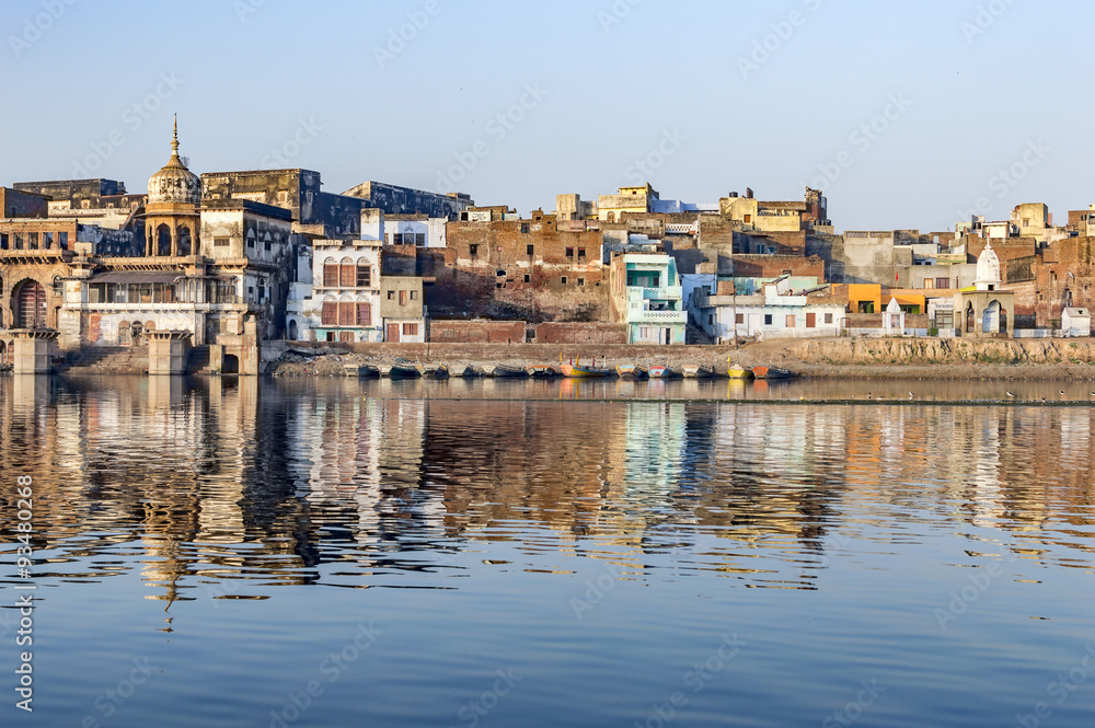 Town and its reflection in river