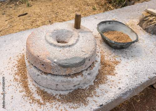 Ancient grain hand grinding millstones