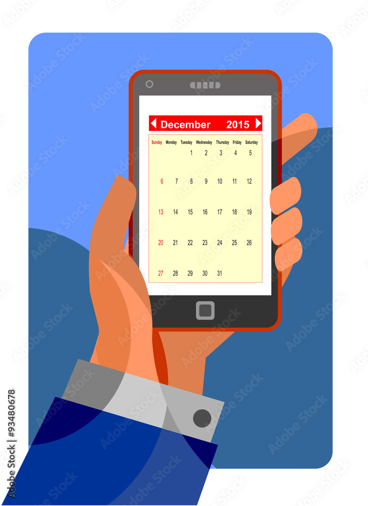 Calendar application on mobile phone. Reminder and schedule concept. Calendar application. Calendar application on mobile phone. Reminder and schedule concept. Calendar application.