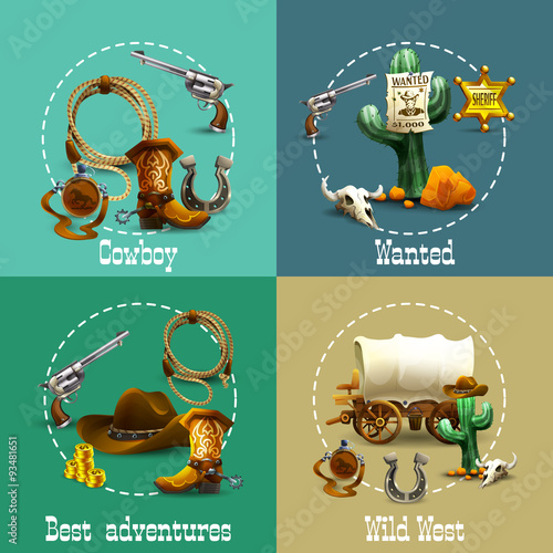Wild West Adventures Icons Set