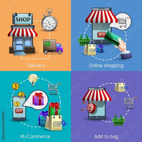 M-commerce Icons Set