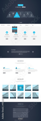 Flat One Page Website Template vector