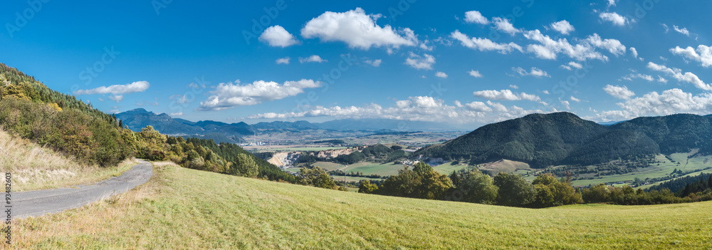 Panorama of Slovakia mountain countryside