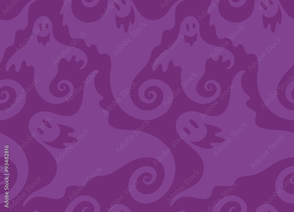 Fototapeta premium Halloween spooky ghost seamless repeat vector pattern