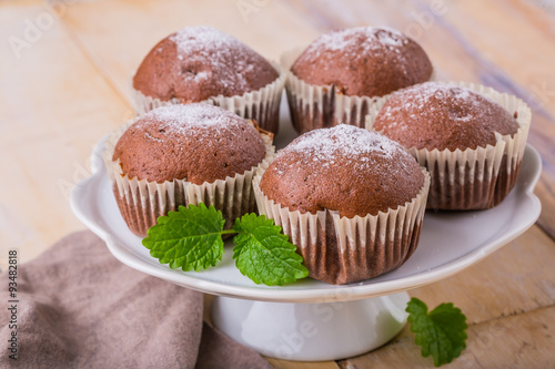 Homemade delicious chocolate muffins