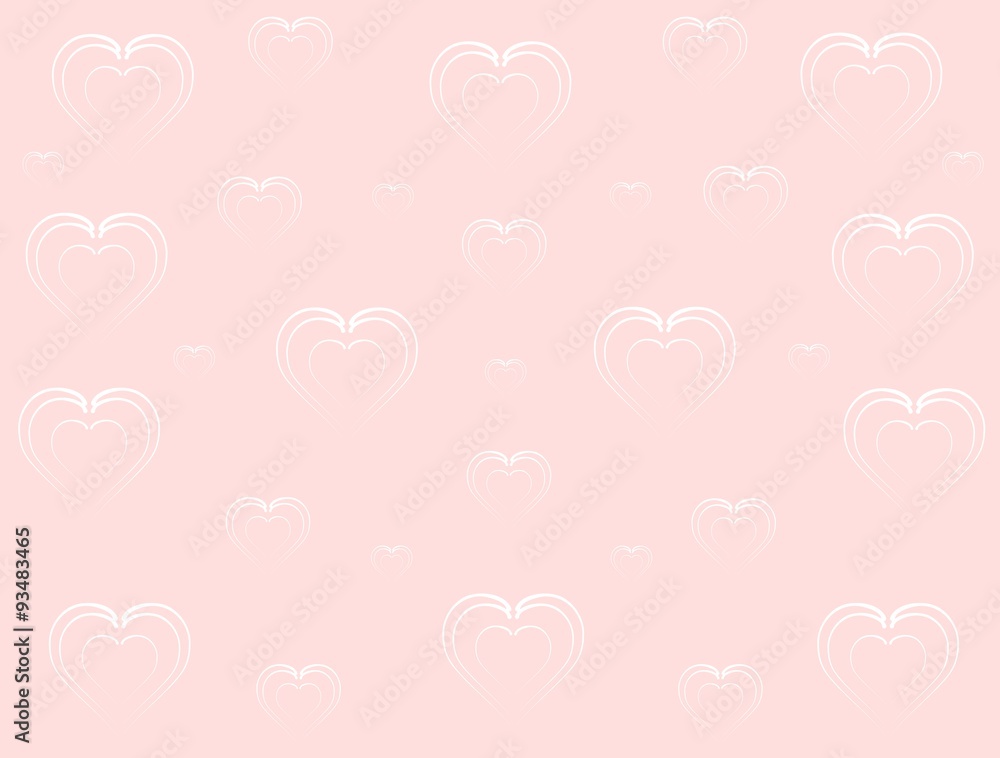 Valentine pink background with white hearts