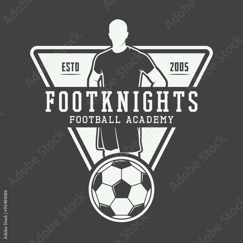 Vintage soccer or football logo, emblem, badge.