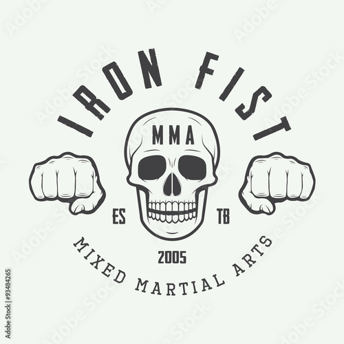 Vintage mixed martial arts logo, badge or emblems.