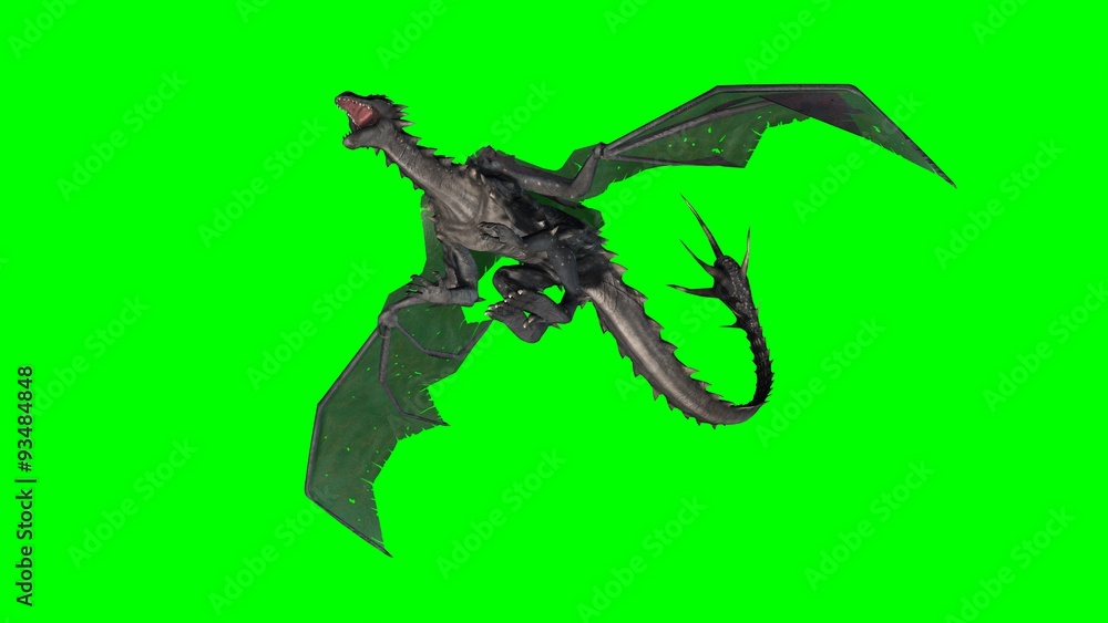 Fototapeta premium Dragon - green screen 