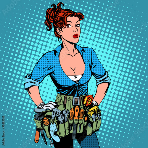 woman working repairman electrician