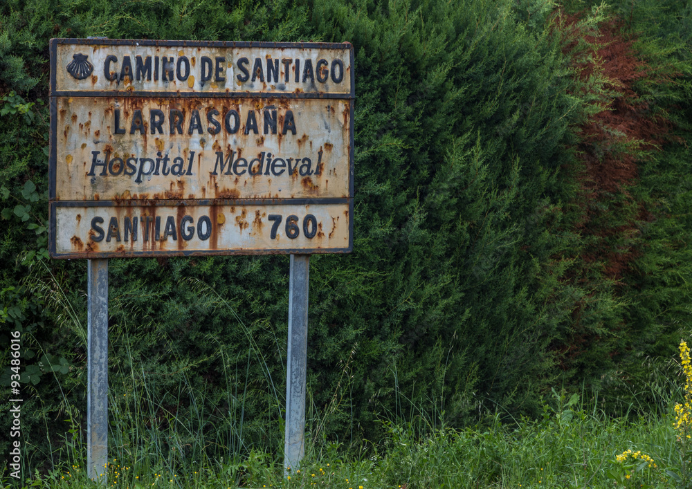 The distance to Santiago de Compostela from Larrosoana 760km, Camino de Santiago